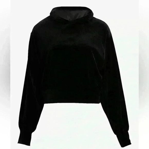 Express Velvet Banded Bottom Hoodie - Picture 3 of 4